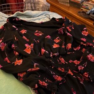 Floral Black and Pink Dress